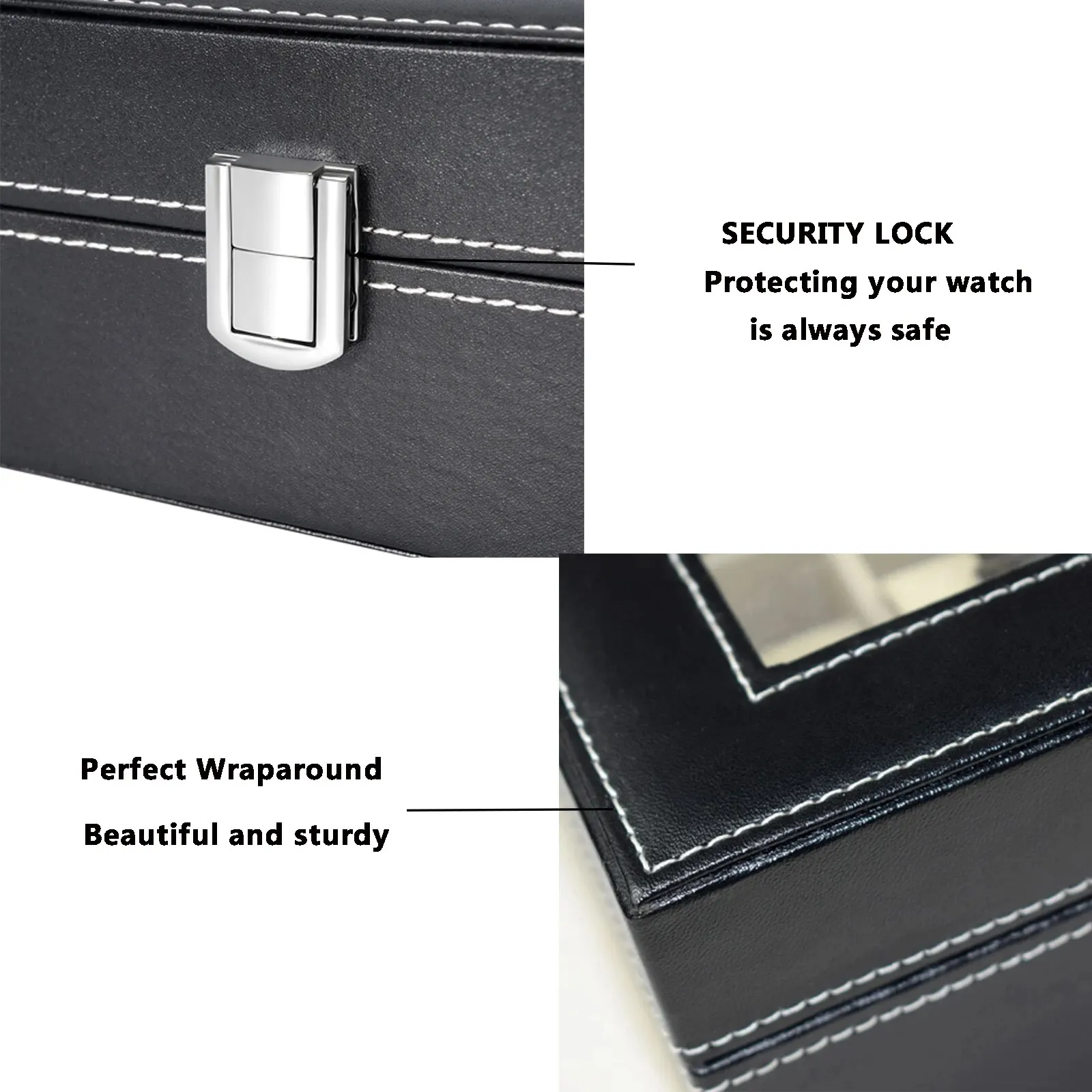 12 Slot Leather Watch Case Organizer - KNG-112 - Image 3