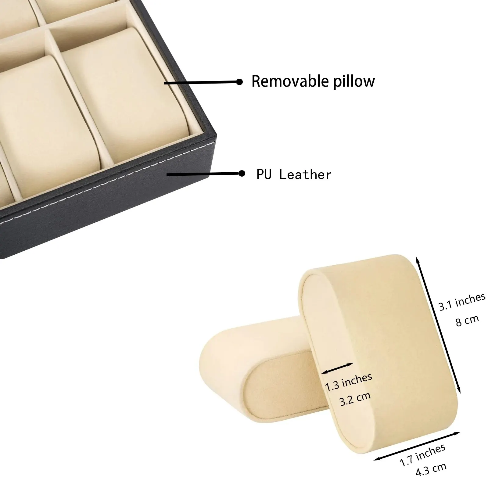 12 Slot Leather Watch Case Organizer - KNG-112 - Image 4