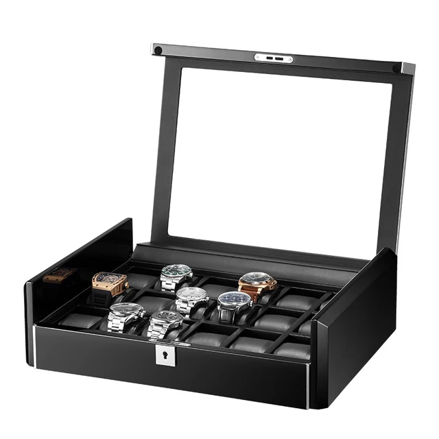 18 Slot Carbon Fiber Watch Display Case / Box - KNG-129 - Image 6